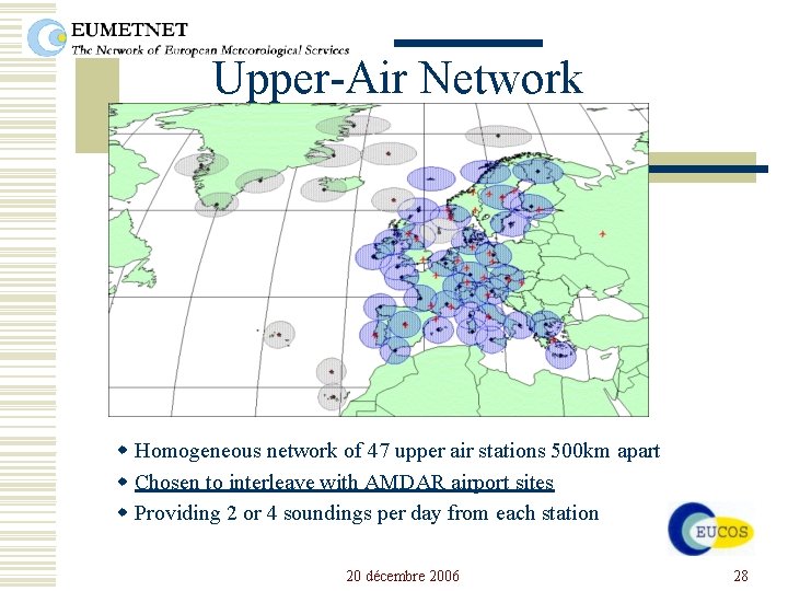 Upper-Air Network w Homogeneous network of 47 upper air stations 500 km apart w