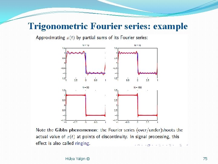 Trigonometric Fourier series: example Hülya Yalçın © 75 