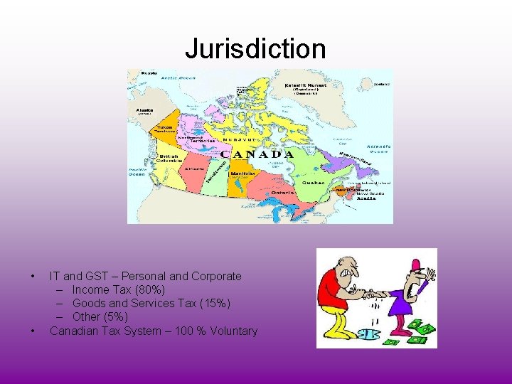 Jurisdiction • • IT and GST – Personal and Corporate – Income Tax (80%)