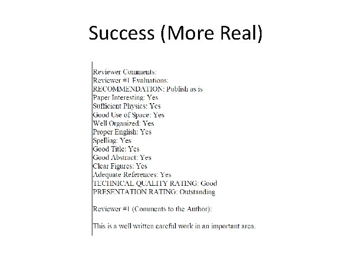 Success (More Real) 