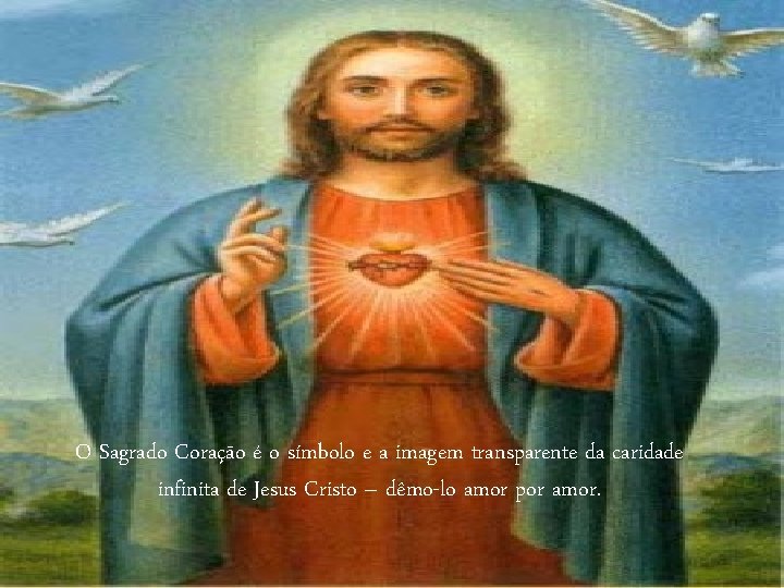 O Sagrado Coração é o símbolo e a imagem transparente da caridade infinita de