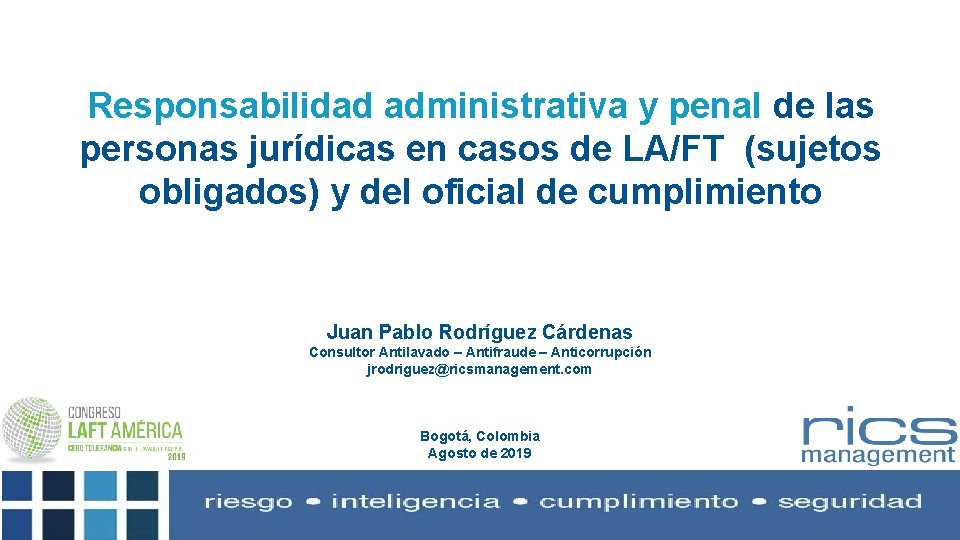 Responsabilidad administrativa y penal de las personas jurídicas en casos de LA/FT (sujetos obligados)