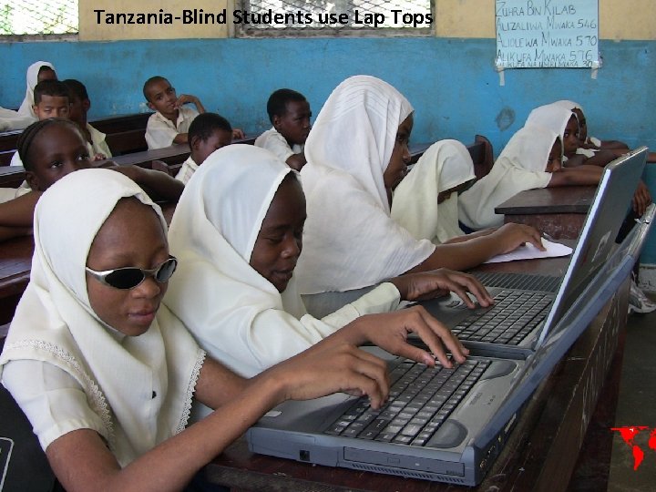 Tanzania-Blind Students use Lap Tops 