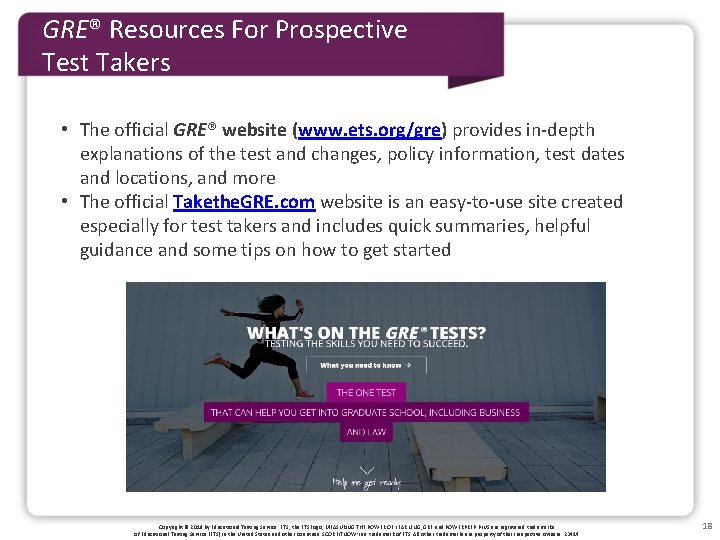 GRE® Resources For Prospective Test Takers • The official GRE® website (www. ets. org/gre)