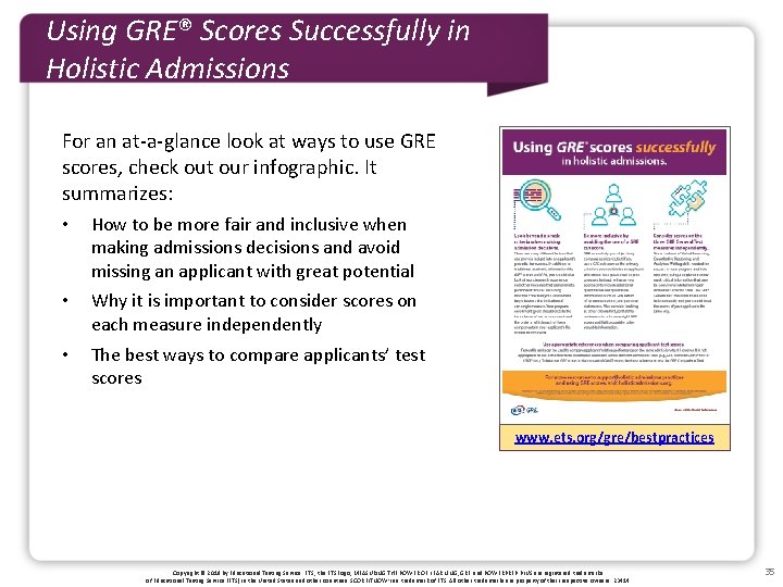 Using GRE® Scores Successfully in Holistic Admissions For an at-a-glance look at ways to