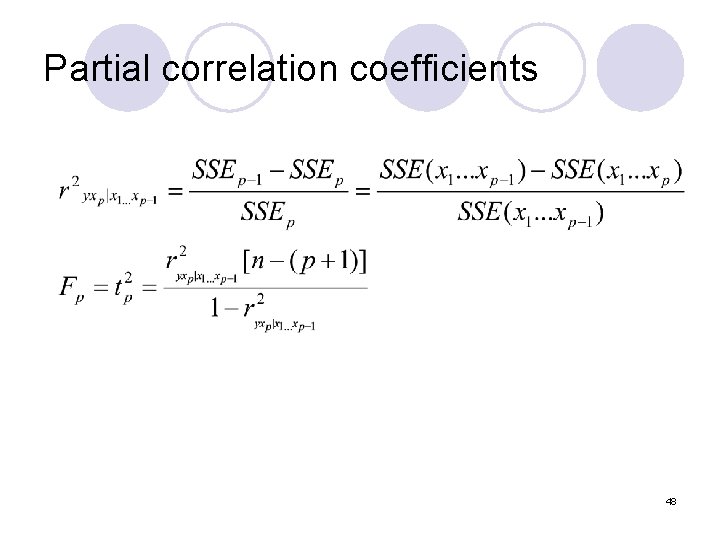 Partial correlation coefficients 48 