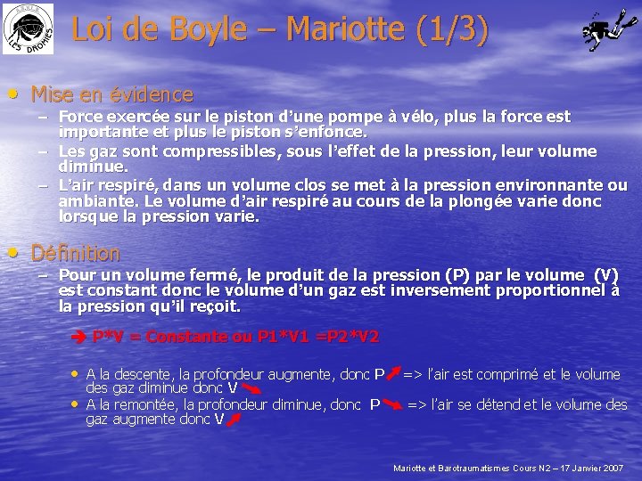 Loi de Boyle – Mariotte (1/3) • Mise en évidence – Force exercée sur