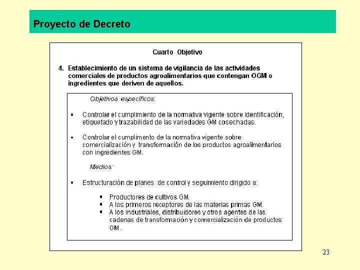 Proyecto de Decreto 23 