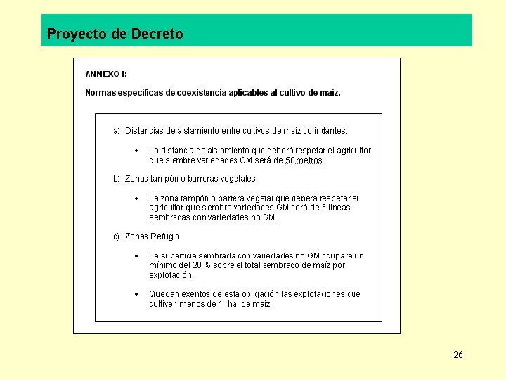 Proyecto de Decreto 26 