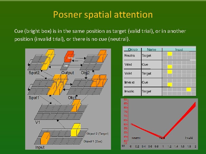 Posner spatial attention Cue (bright box) is in the same position as target (valid