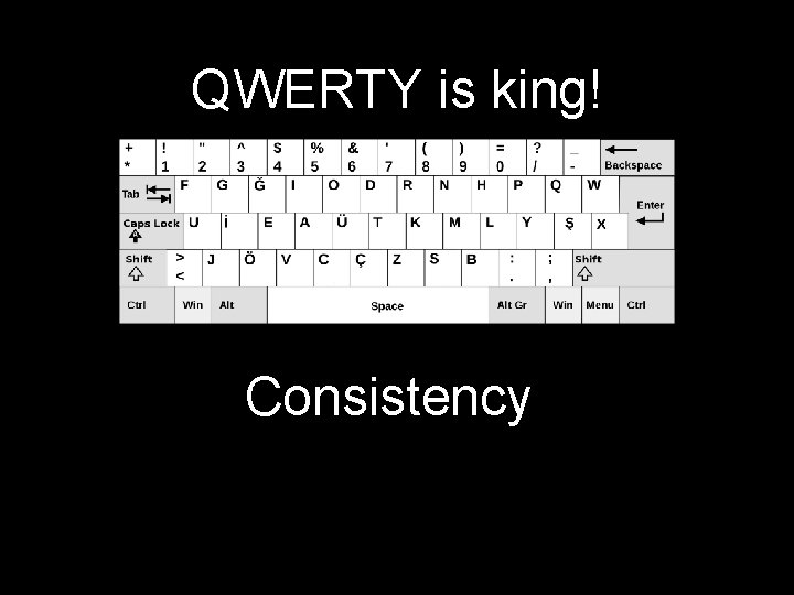 QWERTY is king! Consistency 