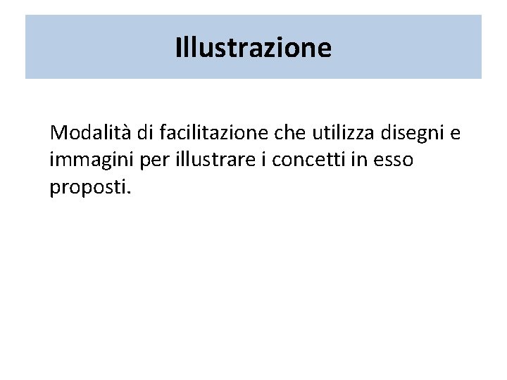 Illustrazione Modalità di facilitazione che utilizza disegni e immagini per illustrare i concetti in