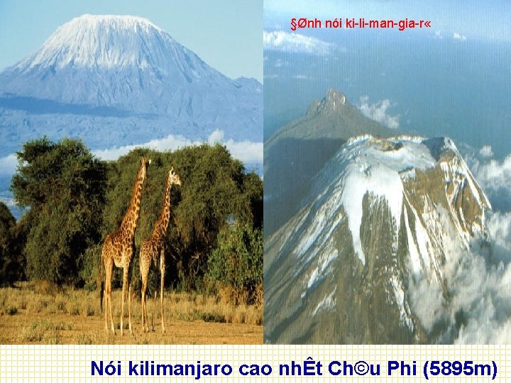 §Ønh nói ki li man gia r « Nói kilimanjaro cao nhÊt Ch©u Phi