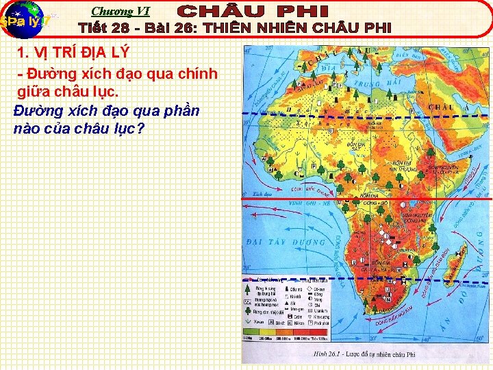 Chương VI 1. VỊ TRÍ ĐỊA LÝ - Đường xích đạo qua chính giữa