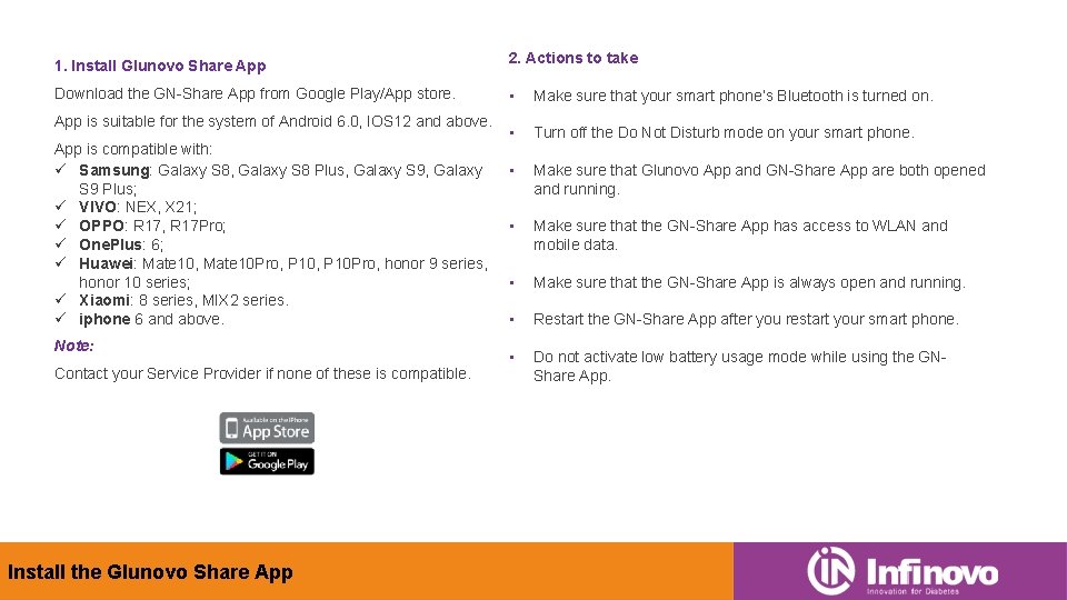 1. Install Glunovo Share App 2. Actions to take Download the GN-Share App from