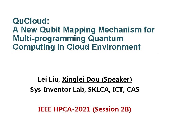 Qu. Cloud: A New Qubit Mapping Mechanism for Multi-programming Quantum Computing in Cloud Environment