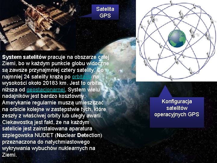 Satelita GPS System satelitów pracuje na obszarze całej Ziemi, bo w każdym punkcie globu