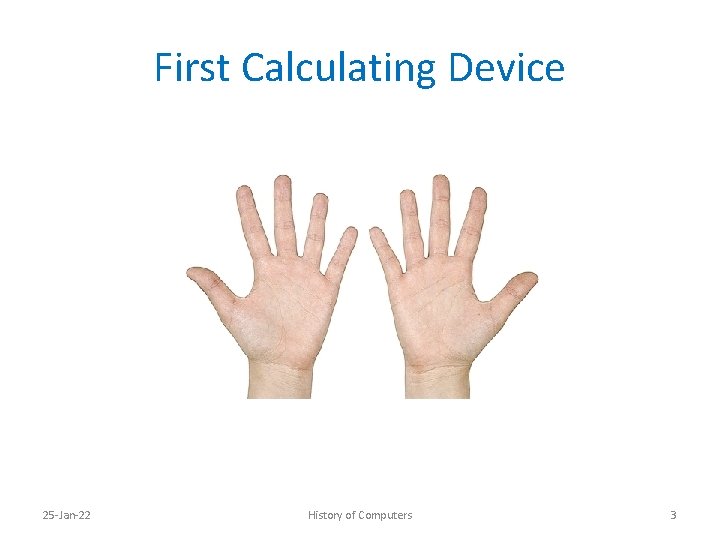 First Calculating Device 25 -Jan-22 History of Computers 3 