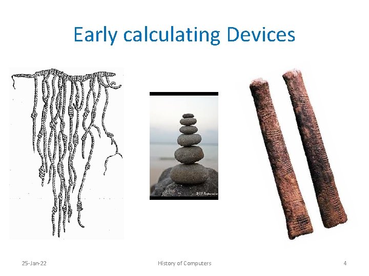 Early calculating Devices 25 -Jan-22 History of Computers 4 