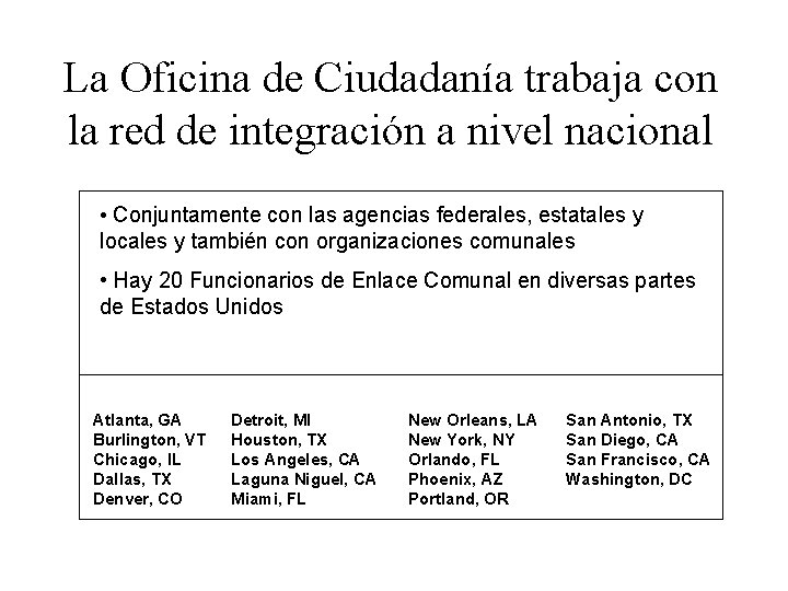 La Oficina de Ciudadanía trabaja con la red de integración a nivel nacional •