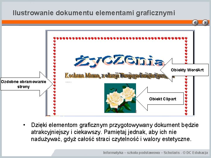 Ilustrowanie dokumentu elementami graficznymi Obiekty Word. Art Ozdobne obramowanie strony Obiekt Clipart • Dzięki