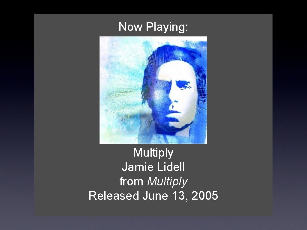 Now Playing: Multiply Jamie Lidell from Multiply Released June 13, 2005 