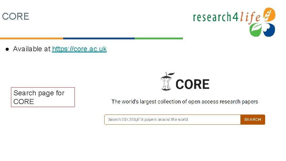 CORE ● Available at https: //core. ac. uk Search page for CORE 