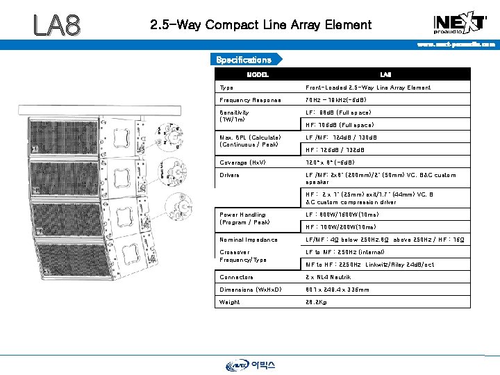 LA 8 2 5 Way Compact Line Array