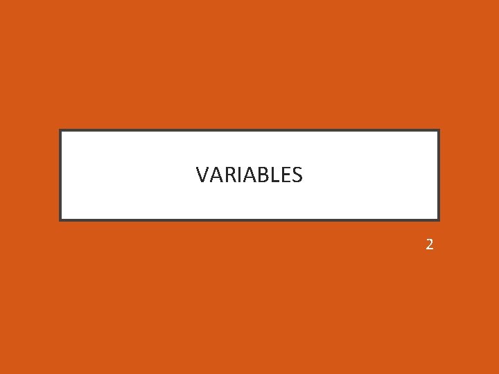 VARIABLES 2 