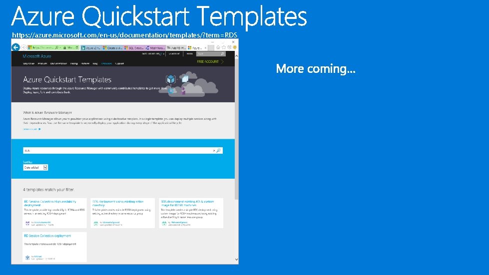 https: //azure. microsoft. com/en-us/documentation/templates/? term=RDS 