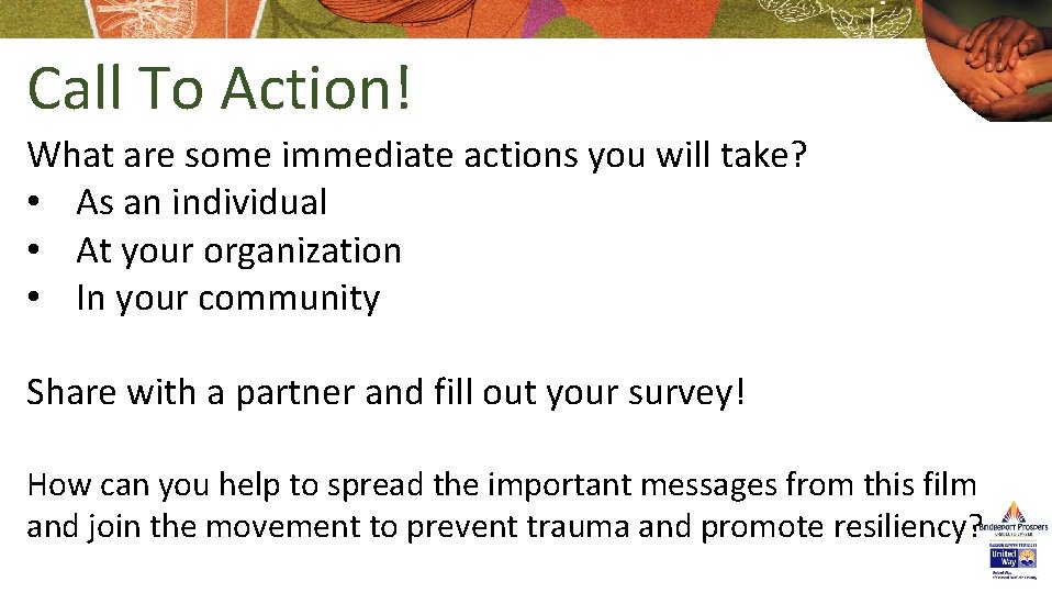 Call To Action! What are some immediate actions you will take? • As an Call To Action! What are some immediate actions you will take? • As an