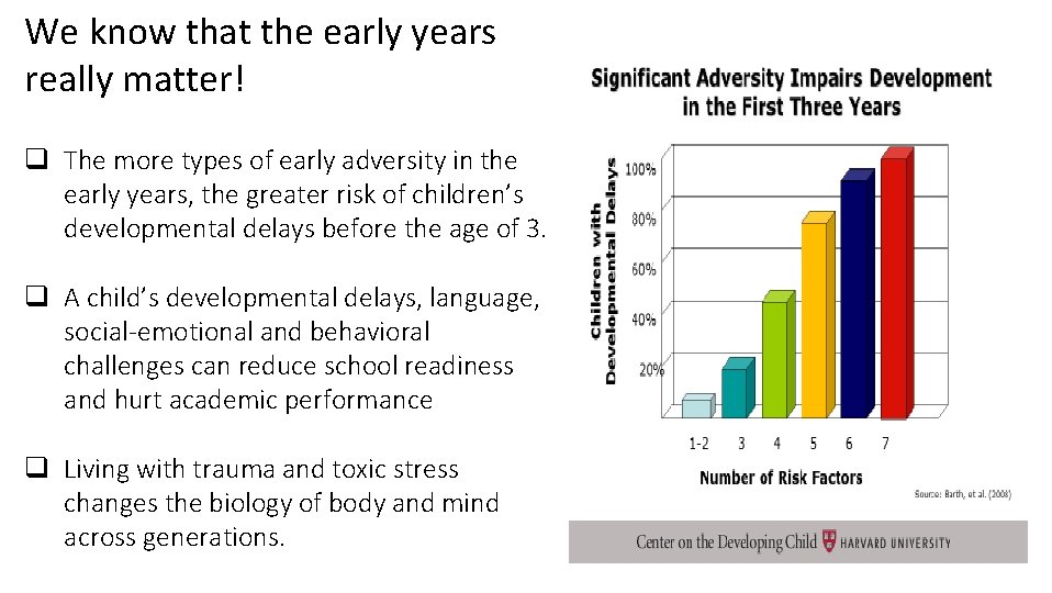We know that the early years really matter! q The more types of early We know that the early years really matter! q The more types of early