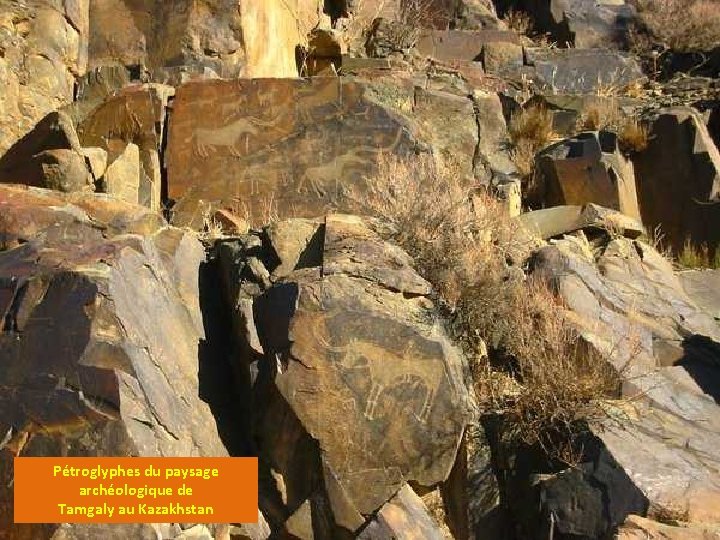 Pétroglyphes du paysage archéologique de Tamgaly au Kazakhstan 