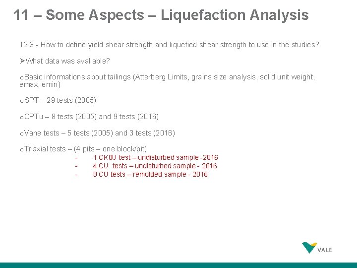 11 – Some Aspects – Liquefaction Analysis 12. 3 - How to define yield