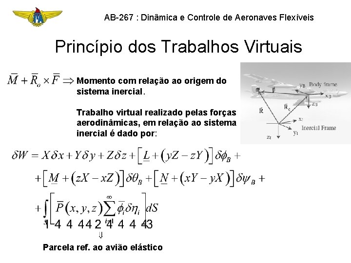 AB-267 : Dinâmica e Controle de Aeronaves Flexíveis Princípio dos Trabalhos Virtuais Momento com