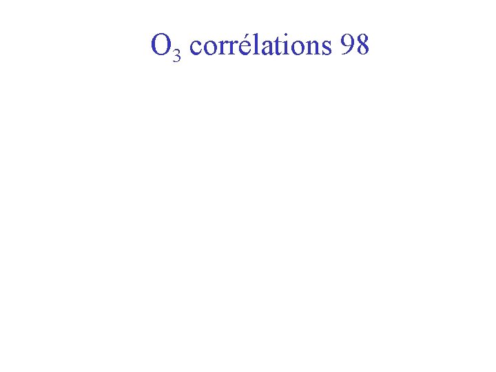 O 3 corrélations 98 