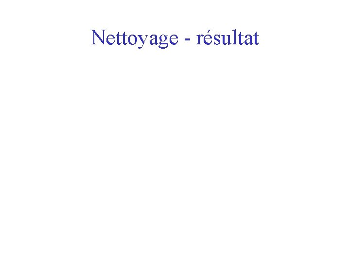 Nettoyage - résultat 