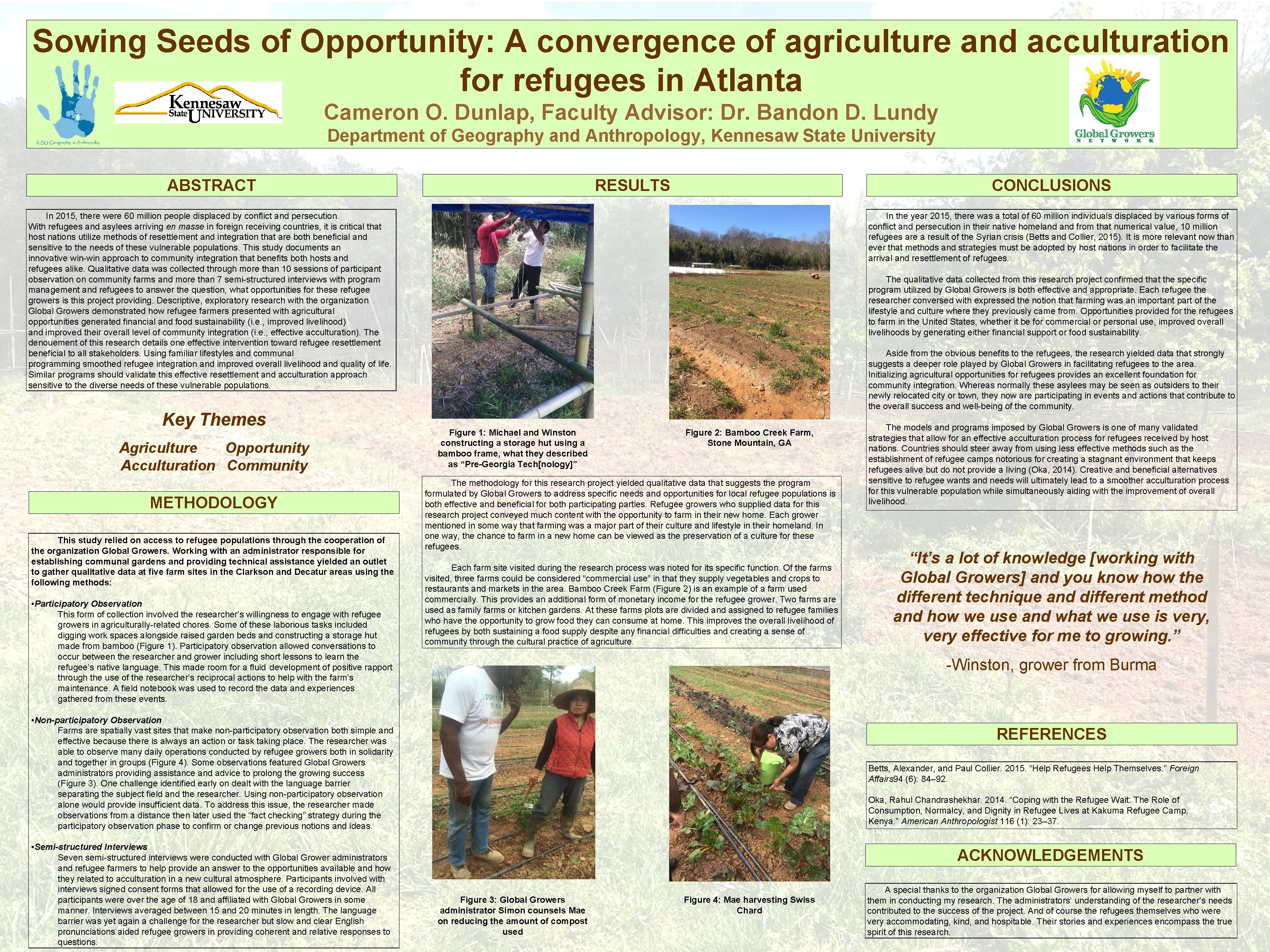 Sowing Seeds of Opportunity: A convergence of agriculture and acculturation for refugees in Atlanta