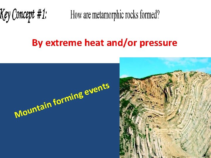 By extreme heat and/or pressure u o M o f n i nta g