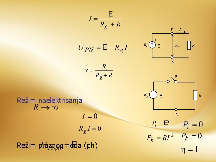 Režim naelektrisanja Režim praznog hoda (ph) 