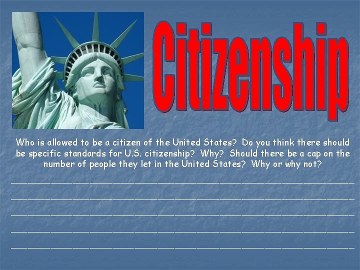 Who is allowed to be a citizen of the United States? Do you think