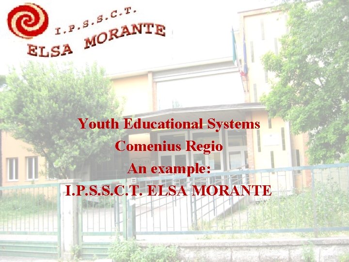 Youth Educational Systems Comenius Regio An example: I. P. S. S. C. T. ELSA