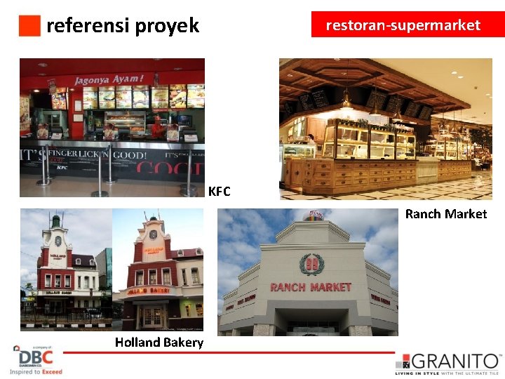 referensi proyek restoran-supermarket KFC Ranch Market Holland Bakery 