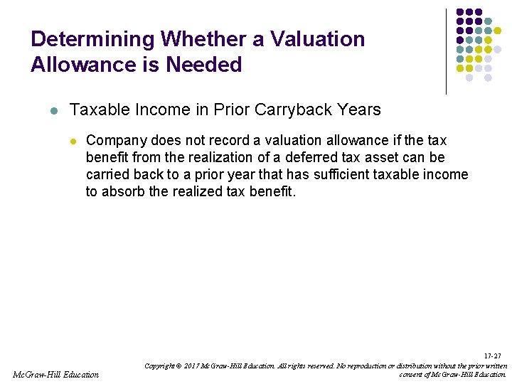 Determining Whether a Valuation Allowance is Needed l Taxable Income in Prior Carryback Years