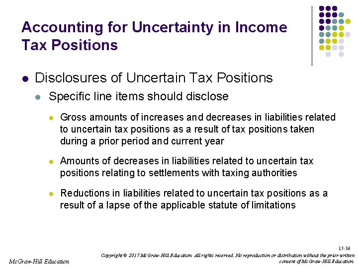 Accounting for Uncertainty in Income Tax Positions l Disclosures of Uncertain Tax Positions l