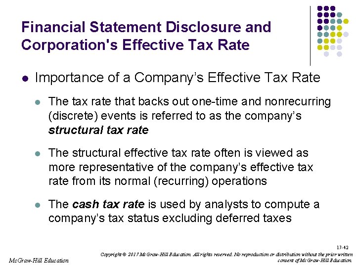 Financial Statement Disclosure and Corporation's Effective Tax Rate l Importance of a Company’s Effective