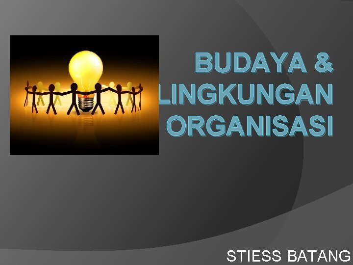 BUDAYA & LINGKUNGAN ORGANISASI STIESS BATANG 