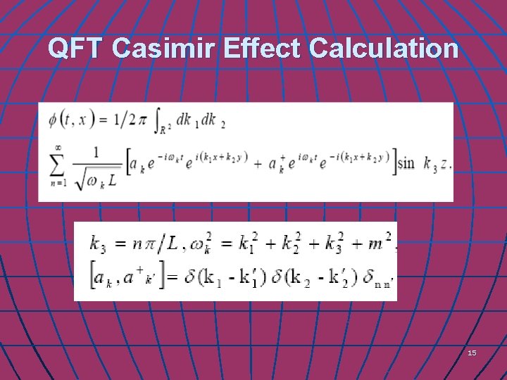 QFT Casimir Effect Calculation 15 