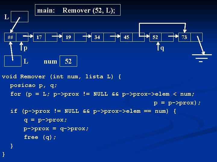 main: L ## 17 Remover (52, L); 19 p L 34 45 73 52