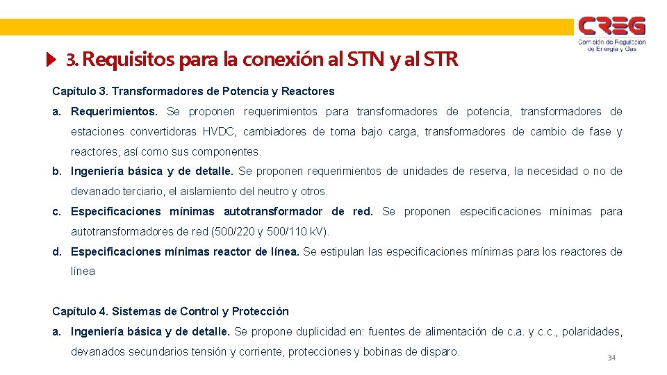 3. Requisitos para la conexión al STN y al STR Capítulo 3. Transformadores de